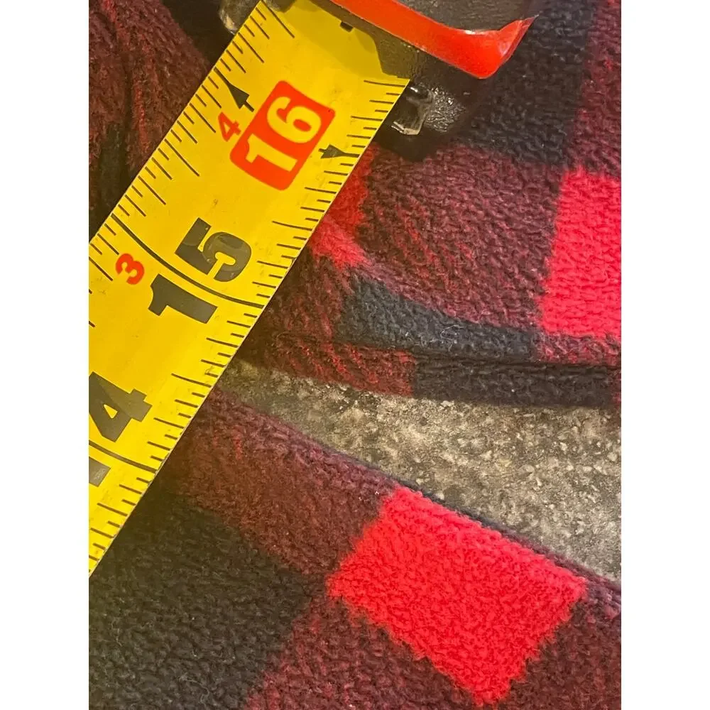 Pajamas PJs Kids M 8 Flannel One-Piece Red Black Buffalo Plaid Zip Macy's